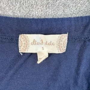 Altar'd State Lace Overlay Tank Top Women's Small Navy Blue/White Jersey Boho thumbnail 4