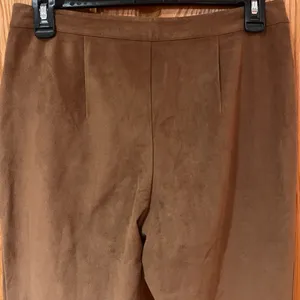 Abercrombie &‎ Fitch Faux Vegan Suede High Rise Ankle Zip Pants Caramel Size 4 thumbnail 5