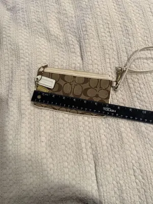 Coach Signature Canvas and Patent Leather Stripe Wristlet thumbnail 9