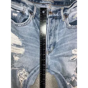 American Eagle Girlfriend Jeans Women 8 Short High Rise‎ Distressed Thrashed thumbnail 4
