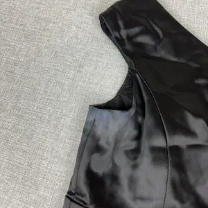White House Black Market Dress Womens 12 Black Satin Sheath V-Neck Knee Length thumbnail 7