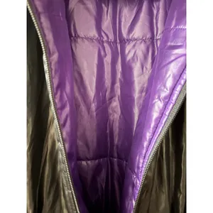 Simply Vera Wang 90s Black Utility Puffer Jacket with Purple Lining size Medium thumbnail 8
