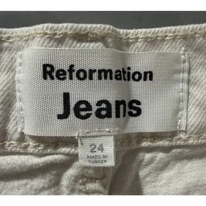 Reformation Jeans Womens 24” White Denim Amy High Rise Straight Leg thumbnail 3