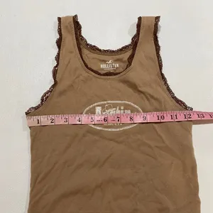Hollister Austin Texas Lace Trim Tank Top XS Brown Western Y2K Baby Tee thumbnail 6