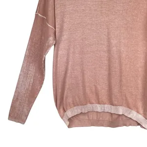 Blanc Noir Womens Boyfriend Sweater‎ Size Large Pink Long Sleeve 100% Cotton thumbnail 4
