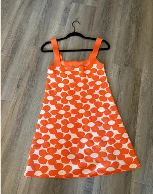 Zara Floral Orange Retro-Style Dress thumbnail 3