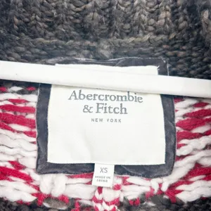 Abercrombie & Fitch Womens Brown Y2K Fair Isle Cabincore Chunky Knit Cardigan XS thumbnail 2