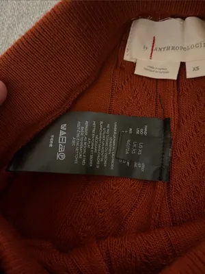 Anthropologie Burnt Orange Cable-Knit Wide-Leg Pants thumbnail 3