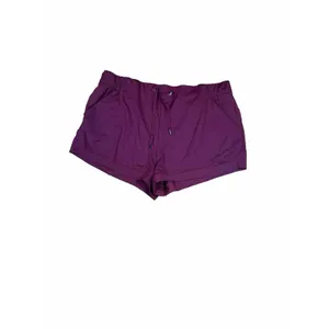 Avia‎ Women Running Athletic Gym Shorts XL Burgundy Mesh Hem Pockets Drawstring thumbnail 3