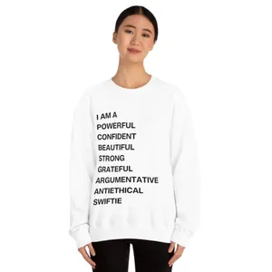 ANINE BING Empowered White Graphic Mockneck Sweatshirt Sweater Pullover Top thumbnail 2