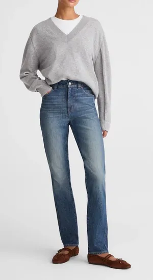 Madewell Perfect Vintage Straight Jeans 26 Blue High Rise Stretch Denim Women's‎ thumbnail 1