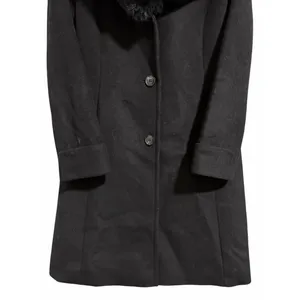 Lauren Ralph Lauren‎ Faux-Fur-Collar Wool Blend Coat Black Women's Size 4 thumbnail 5
