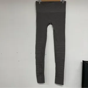 Blanqi Maternity Grey Ribbed Moto Lowrise Full Length Womens Leggings Womens M thumbnail 5