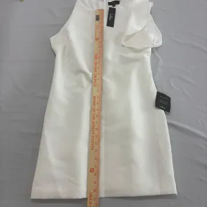 Lulus White One Shoulder Ruffle Mini Dress‎ Cocktail Bridal Size L thumbnail 11