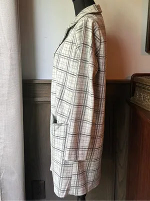 MELLODAY Black & Off White Plaid Open-Front cardigan thumbnail 2