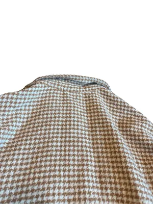 POL Pieced Houndstooth Panel Shacket Mocha Multi Patch Relaxed Fit Size Large thumbnail 8