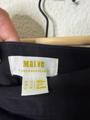 Anthropologie Maeve Black Slim Flare‎ Trouser Pants Black Women’s Size 8 thumbnail 6