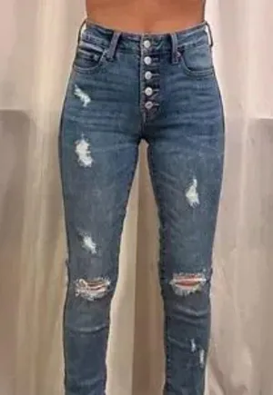 Aeropostale High Rise Mid-Wash Size 12 Jeans thumbnail 8