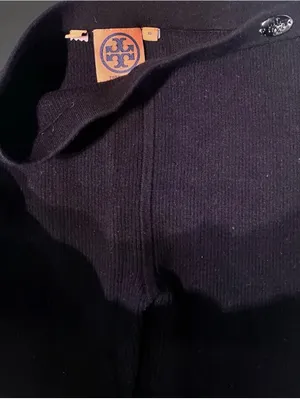 Tory Burch Thona Ribbed Knit Wool Blend Leggings Black Women’s XL Ret. $150 Lux thumbnail 6