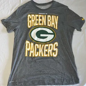 Nike T-Shirt Women's Gray Green Bay Packers XL NFL Football thumbnail 1