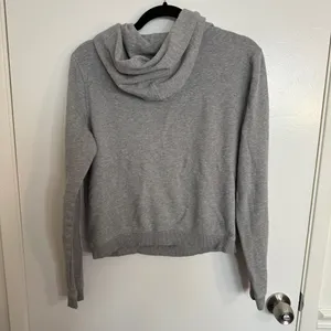 American Eagle Grey Hoodie with Teal Graphic Womens Medium thumbnail 5