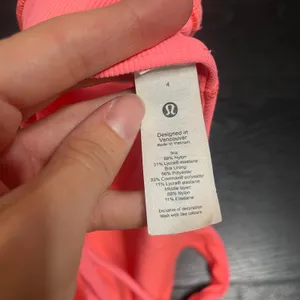 Lululemon Energy High Neck Longline Sports Bra Sunset Coral Pink 4 No Padding thumbnail 3