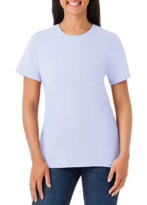 Members Mark Womens Tee Blue Size XS Glacier Short Sleeve Crewneck Classicwear thumbnail 1