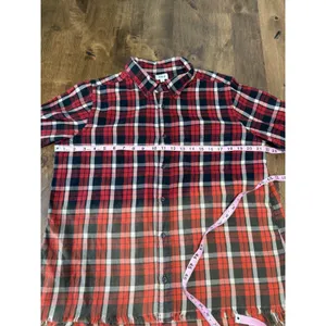 EUC Womens BKE Buckle Shirt Plaid Raw Edge Hem Boho Long Sleeve Button Up size M thumbnail 5