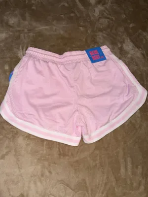 pastel pink mesh athletic shorts from Blue Riot XO. thumbnail 5