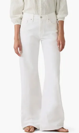 Levis 545 Low Boot Cut Jeans Womens 8M White Denim Stretch Pants thumbnail 1