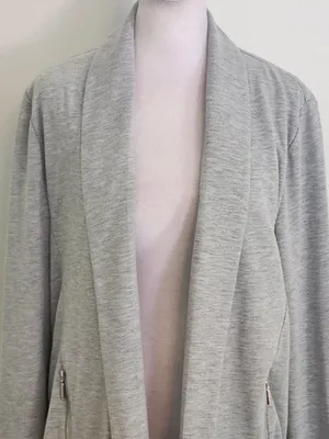 Lemon Tart Heather Gray Open Front Knit Cardigan Size Large thumbnail 2