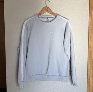 Love Your Melon Taped Crew Sweatshirt Large Fleece Grey White thumbnail 1