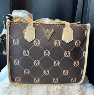 Valentino Orlandi Brown Monogram Vegan Leather Tote Bag VOSB-009 NWT thumbnail 1
