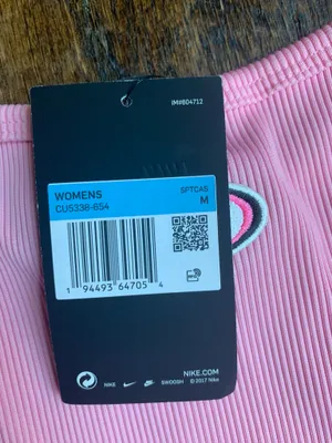 NWT Nike Femme Ribbed Crop Top Pink Medium thumbnail 2