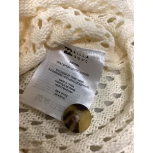 Billabong‎ Cool Down Sweater Cream White Pointelle Knit Button Up Top Large NEW thumbnail 3