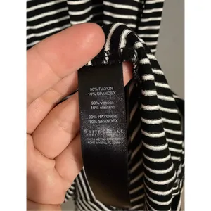White House Black Market Black And White Curve Hem Long Sleeve Dress Size M thumbnail 5