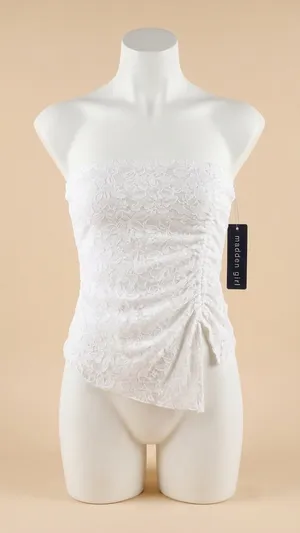 Madden Girl lace side-ruched tube top. thumbnail 1