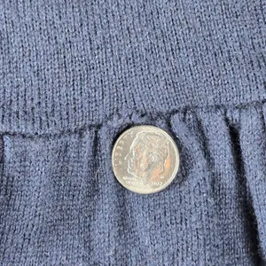Esther's Archive‎ Navy Blue Cotton Cashmere Ruffle Bow Cardigan Sweater Small thumbnail 8