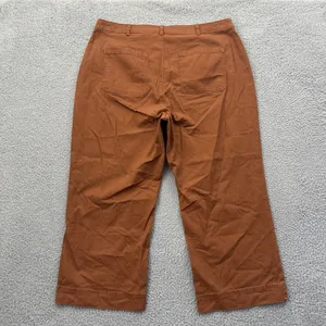 Old Navy High Rise Wide Leg Pants Burnt Rust Orange Retro Boho Women's 18 x 25 thumbnail 2