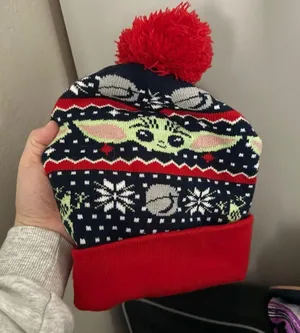 Star Wars Grogu Navy Fair Isle Beanie Winter Hat thumbnail 1