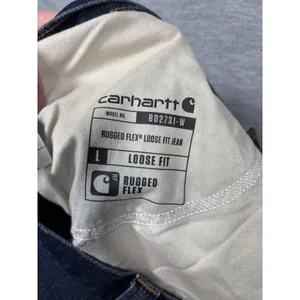 Carhartt Womens‎ Rugged Flex Loose Fit Straight Leg Jeans 14 Regular Dark Wash thumbnail 5