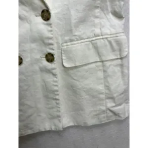 Abercrombie & Fitch Womens Linen Blend Double Breasted Blazer Cream‎ Small S thumbnail 5