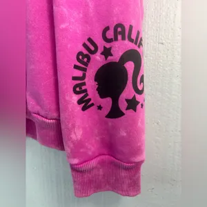 Malibu Barbie XL Pink Sweatshirt with Embroidered Spellout Black Logo thumbnail 4