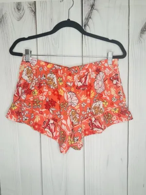 Victorias Secret Womens Sz M Pajama Set Short-Sleeve Shirt Shorts Coral Floral thumbnail 13