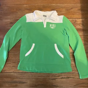 Nike Green‎ and White Fleece Pullover Women’s Large thumbnail 1