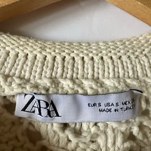 Zara Cream Knit Cropped‎ Top Sweater thumbnail 4