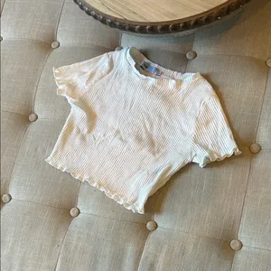 Adika White Ribbed Baby‎ Tee Size Small thumbnail 3