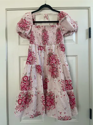 Women’s Ariat Sweetie Wild Flower Floral Smocked Dress Pink Size M thumbnail 5