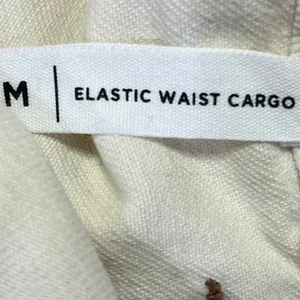Pacsun Women's White Elastic Waist Relaxed Straight Leg Denim Cargo Jeans Size M thumbnail 5