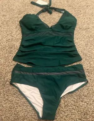 Duwmcon Womens V Neck Tankini Bathing Suits Tummy thumbnail 8